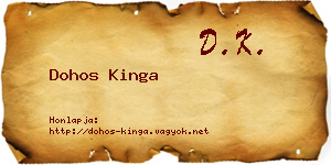 Dohos Kinga névjegykártya